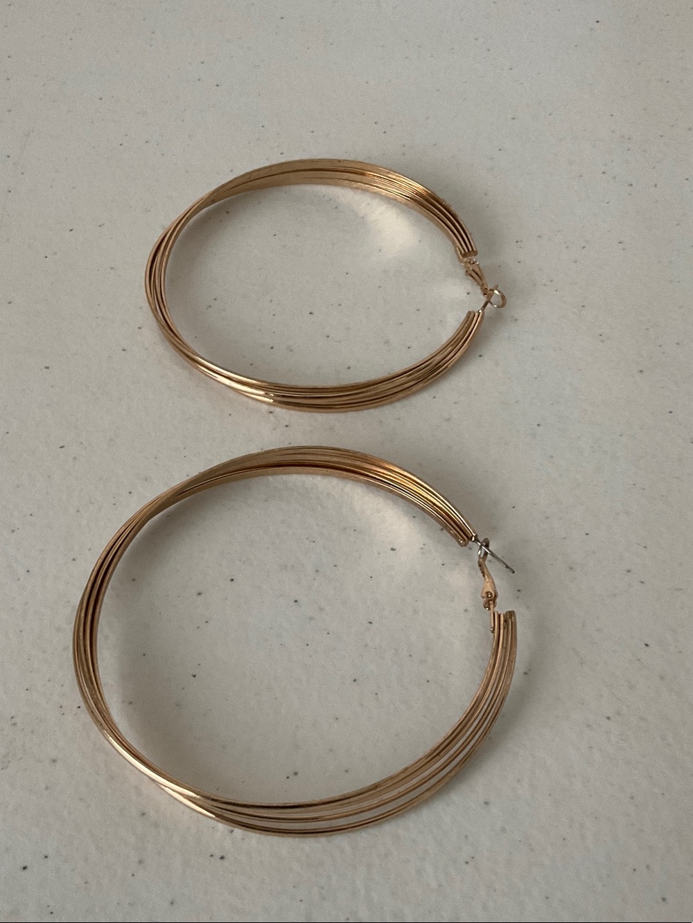 Gold Tone Multi-Strand Hoop Earrings - Picture 4 of 6